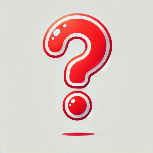 dall·e 2024 08 23 20.58.30 a simple and bold illustration of a red question mark with a translucent or white background and no writing. the question mark is large, vibrant, and